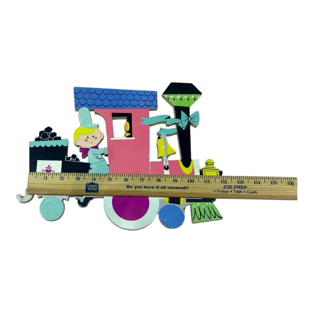 VTG‎ Dolly Toy Co Train Wall Puzzle 1950s Pressboard Nursery Decor